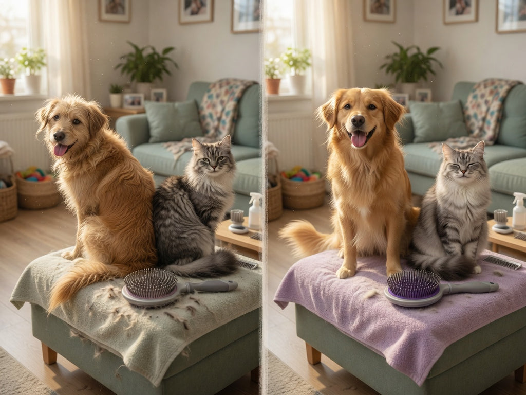 Double Head Self-Cleaning Slicker Brush for Cats & Dogs