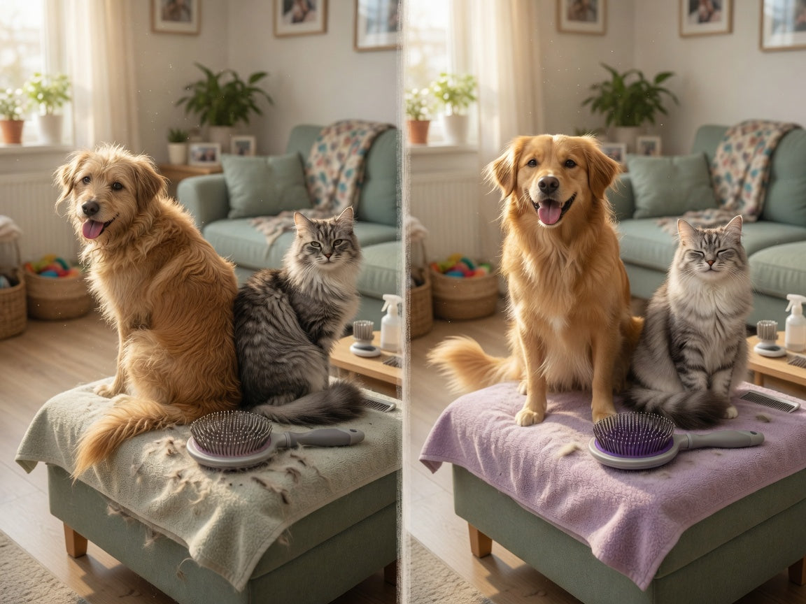 Double Head Self-Cleaning Slicker Brush for Cats & Dogs