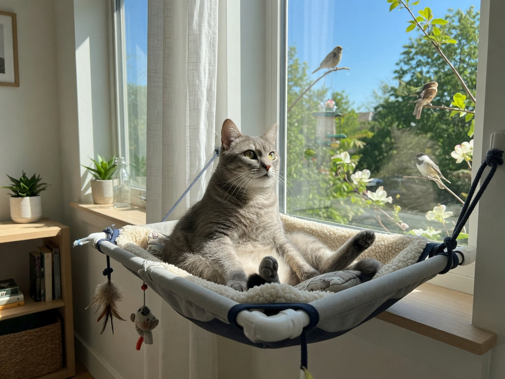 Cozy Window Hammock Bed for Curious Cats