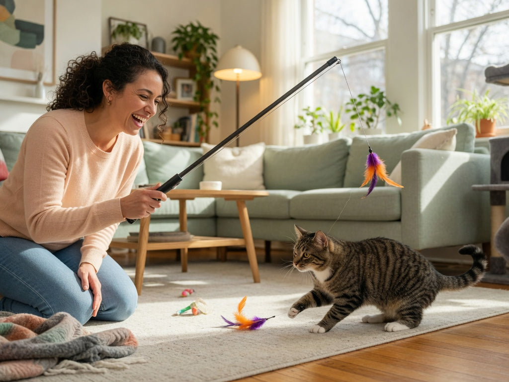 Retractable Cat Teaser Wand for Endless Play