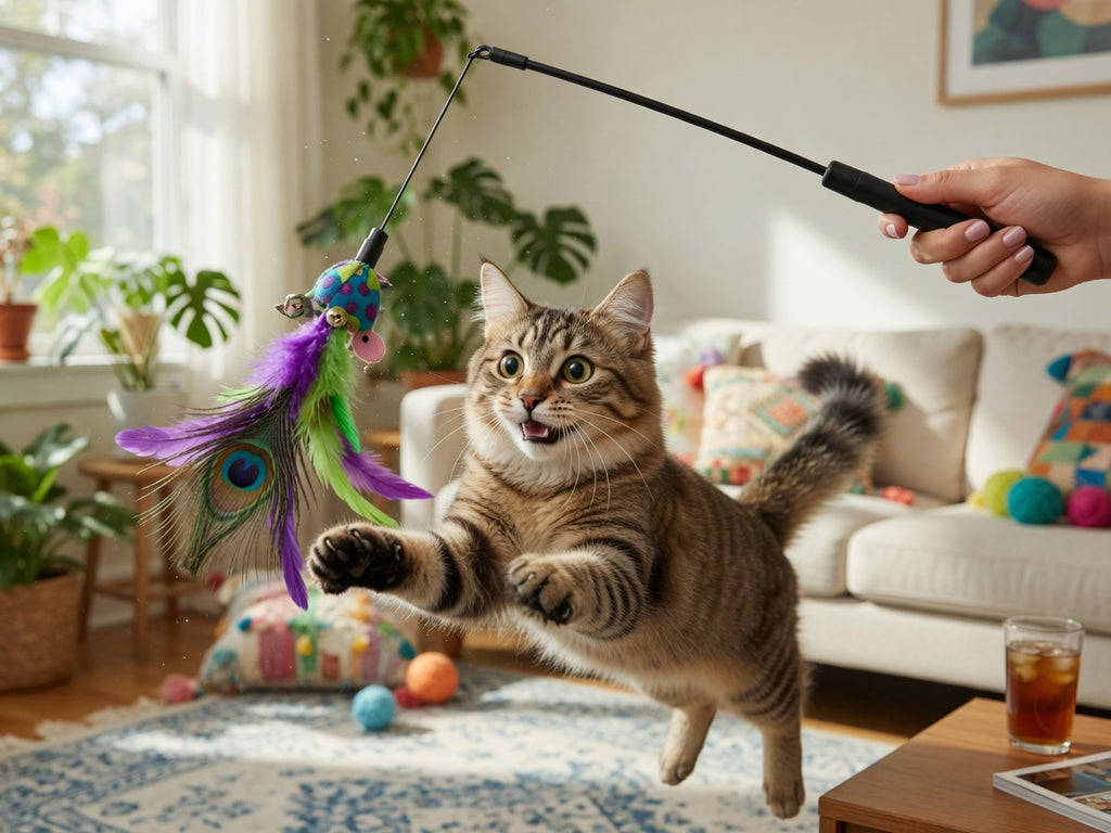 Retractable Cat Teaser Wand for Endless Play