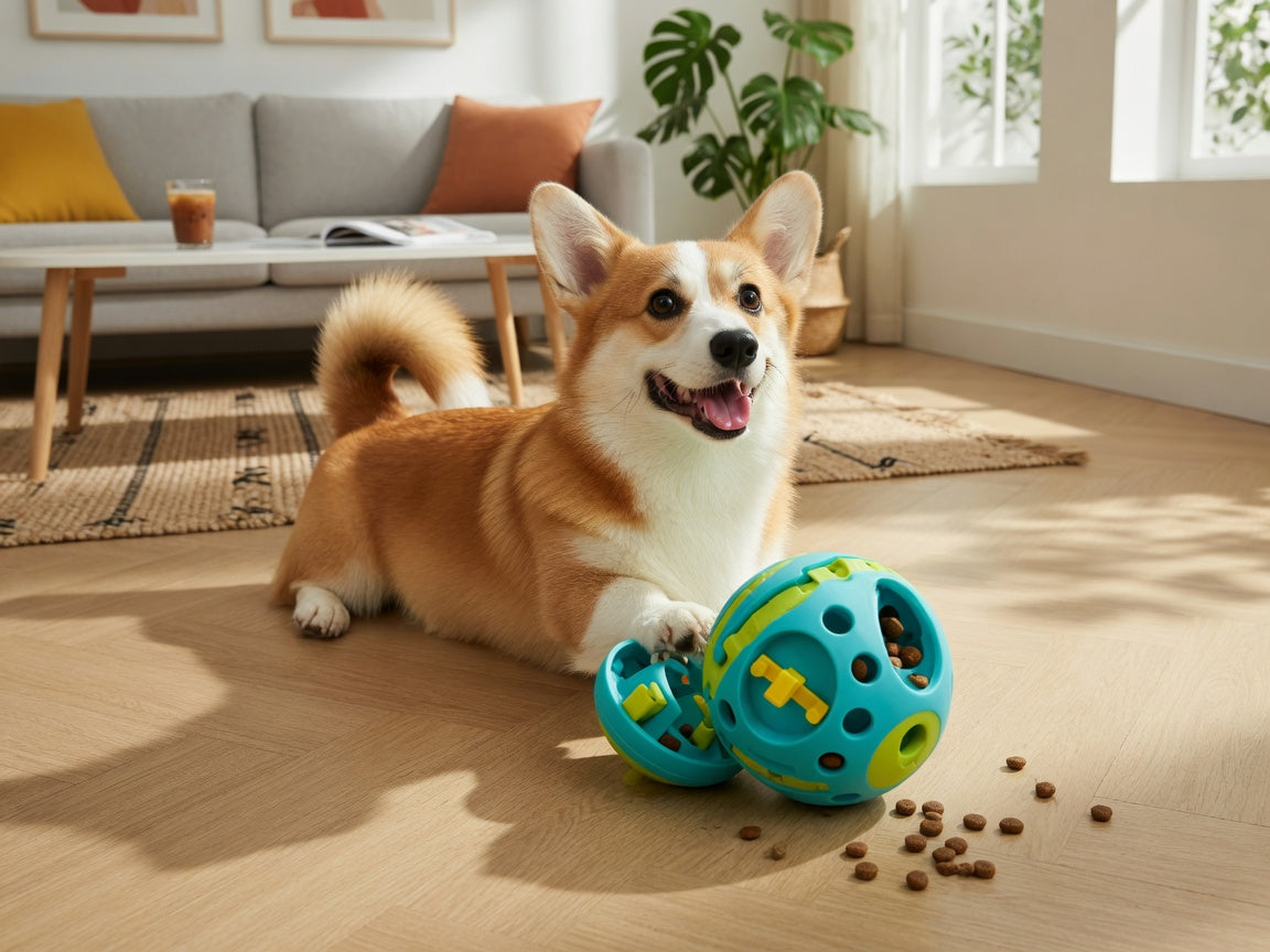 Interactive Slow Feeder Puzzle Ball for Happy Dogs